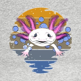 Retro Striped Wavy Axolotl T-Shirt